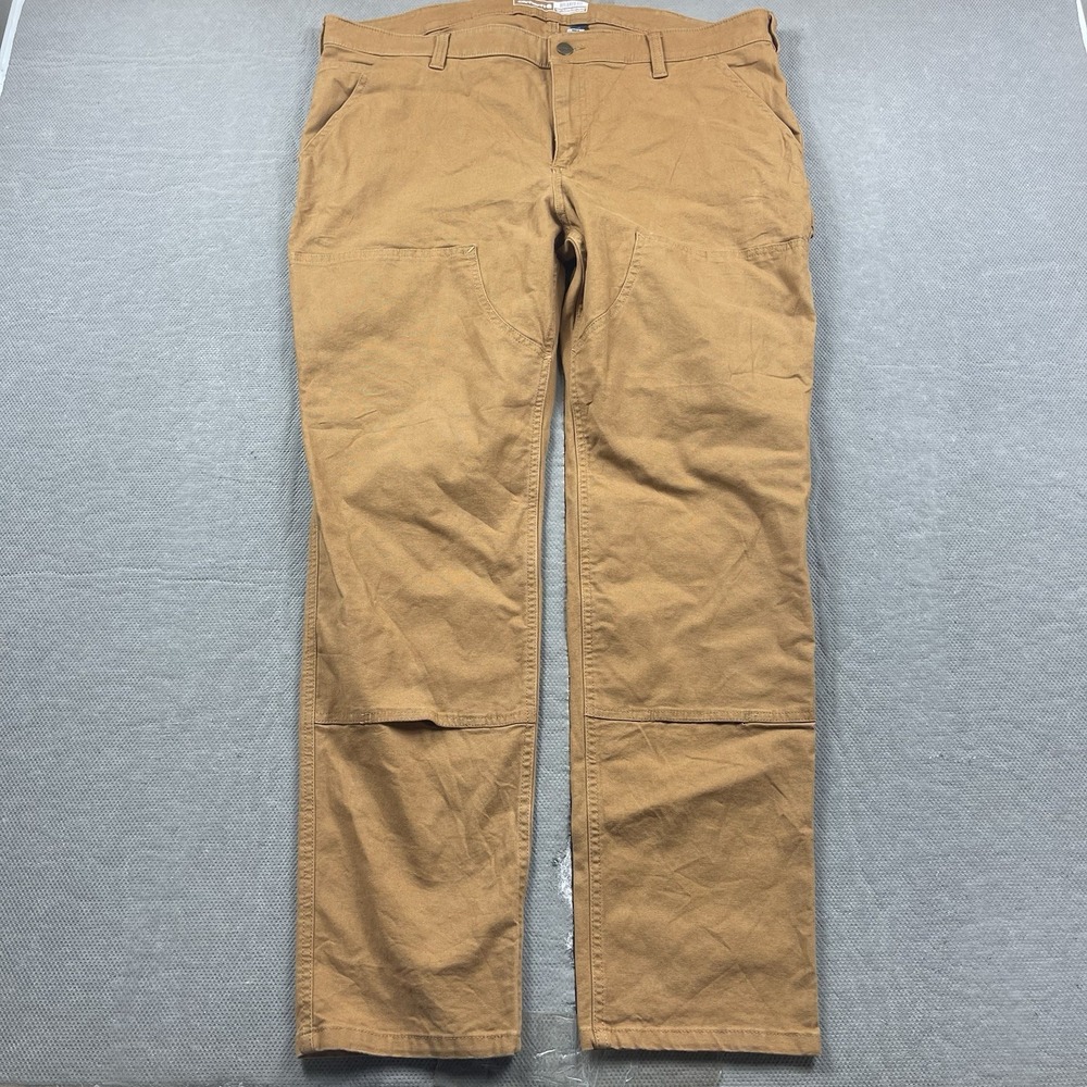 Carhartt Womens 16 Regular Double Front Pants Rugged Flex Canvas Brown 105999
